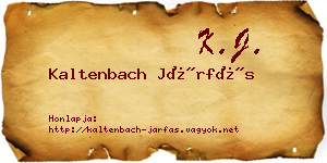 Kaltenbach Járfás névjegykártya